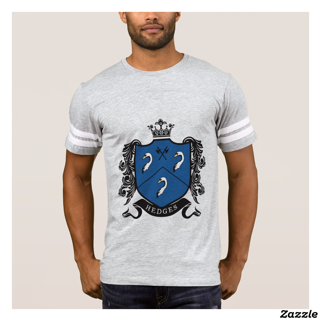 Gray Hedges T-shirt with modern family crest